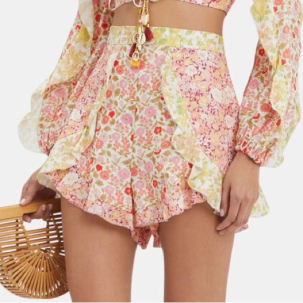 Zimmerman Floral Ruffle Shorts